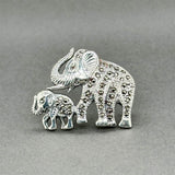 Estate SS Marcasite Mom & Baby Elephant Pin