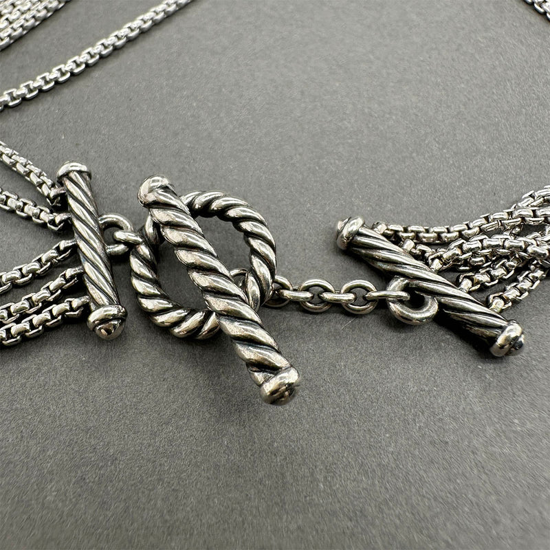 Estate David Yurman SS 5 Chain Station Necklace