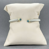 Estate David Yurman SS 14 Topaz Classic Cable Cuff Bracelet