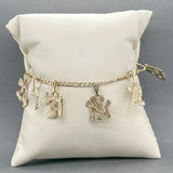 Estate 14K Y Gold NY Yankees Charm Bracelet