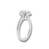 14K W Gold 0.50ctw G/SI1 Halo Diamond Engagement Ring Mounting