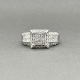 Estate 14K W Gold 0.98ctw H-I/SI1-I1 Diamond Cluster Ring