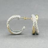 Estate David Yurman SS 18 Crossover Hoop Earrings
