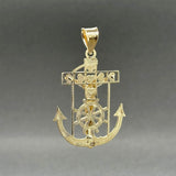 Estate 14K TT Gold Anchor Crucifix Pendant