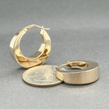 Estate 14K Y Gold 23.9m Square Tube Hoop Earrings