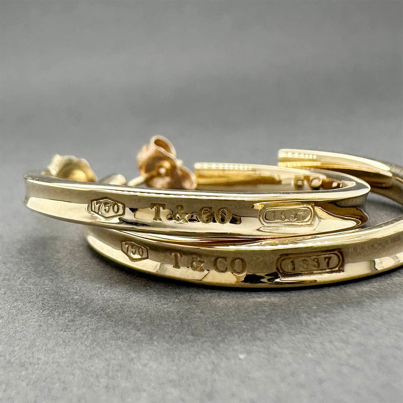 Estate Tiffany & Co. 18K Y Gold 1837 Hoop Earrings
