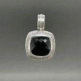 Estate David Yurman SS Onyx & Diamond Albion Enhancer Pendant