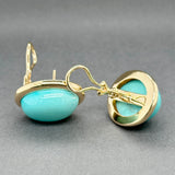 Estate 14K Y Gold 36.22ctw Turquoise Button Earrings