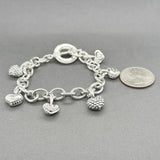 Estate Lagos SS Caviar Hearts Charm Bracelet