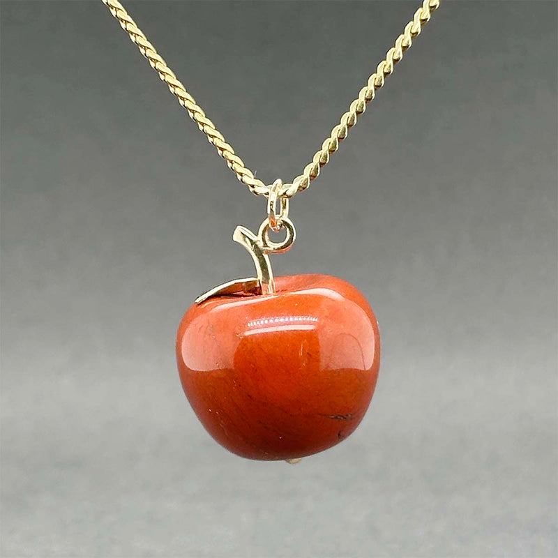 Estate 14K Y Gold 33.50ct Jasper Apple Pendant