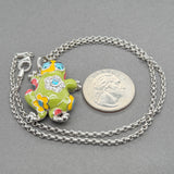 Estate Belle Etoile SS Enamel Lucky Frog Pendant