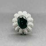 Estate 18K W Gold 4.95ct Sapphire & 2.20ctw Diamond Cocktail Ring