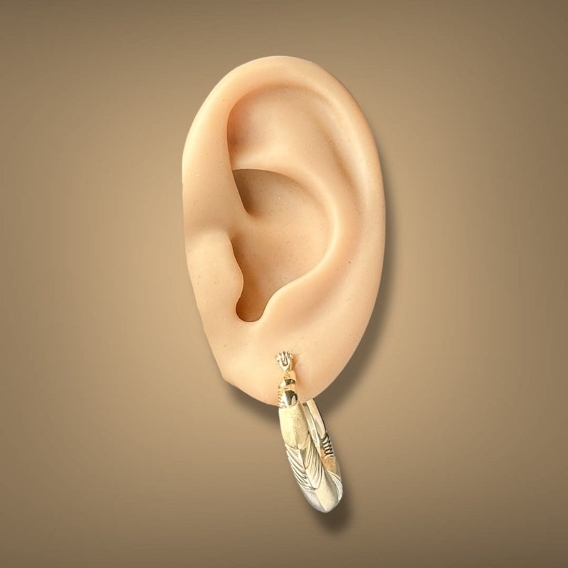 Estate 18K Y Gold Twisted Hoop Earrings