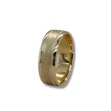 14K Y Gold 7mm Satin Frost Carved Wedding Band 10