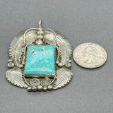 Estate Herbert Tsosie SS Turquoise Pendant