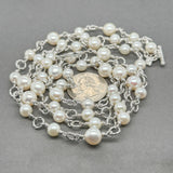 Estate David Yurman SS Freshwater Pearl Station 40.5” Necklace