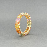 Estate 14K Y Gold 5.55ctw Multicolor Sapphire Eternity Ring