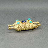 Estate 14K Y Gold Turquoise Torah Pendant