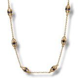 14K Y Gold 2.18ctw 18" Sapphire Station Necklace