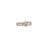14K Y Gold 0.18ctw G/I1 Petite Diamond Cross