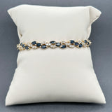 Estate 14K Y Gold 6.84ctw Sapphire & 2.18ctw Diamond Bracelet