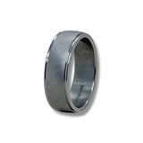 Tantalum 7mm Gray Brush Finish Shiny Edges Ring  10