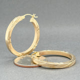 Estate 14K Y Gold 31.6mm D/C Hoop Earrings