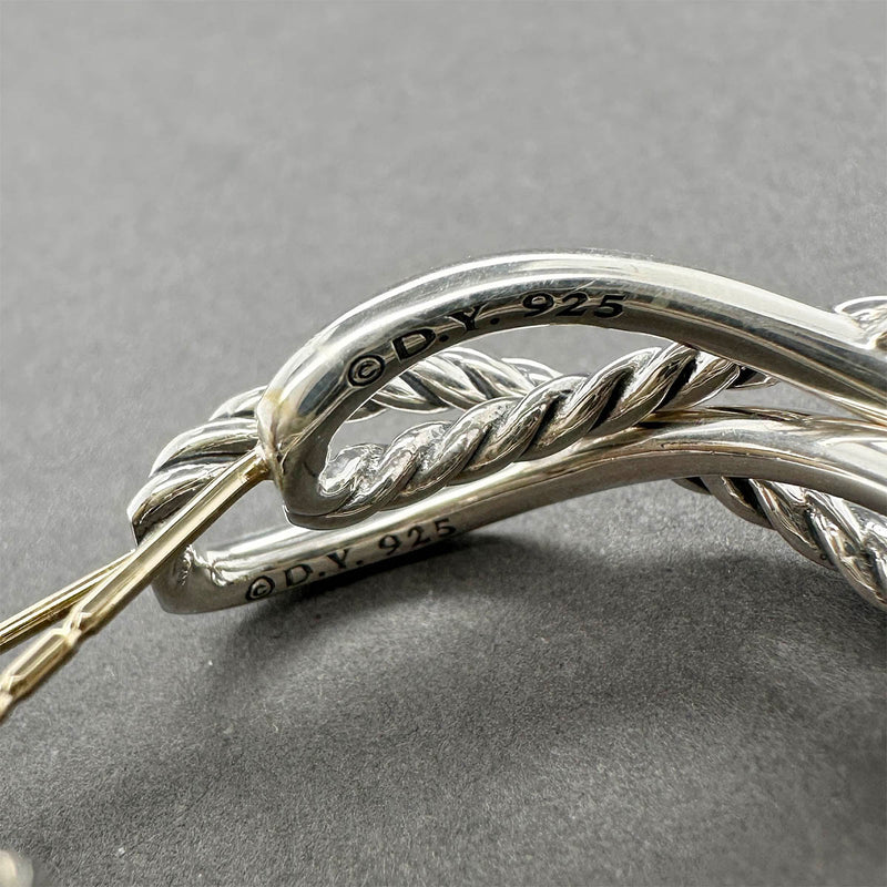 Estate David Yurman SS Crossover Hoop Earrings