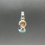 Estate 14K Y Gold Enamel Baby Shoe Pendant