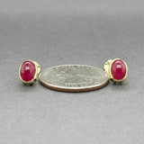 Estate 14K Y Gold 3.18ctw Ruby Stud Earrings