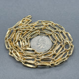 Estate 18K Y Gold 6.0mm 33” Fancy Paperclip Link Chain