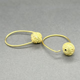 Estate 18K Y Gold Fancy Ball Drop Earrings