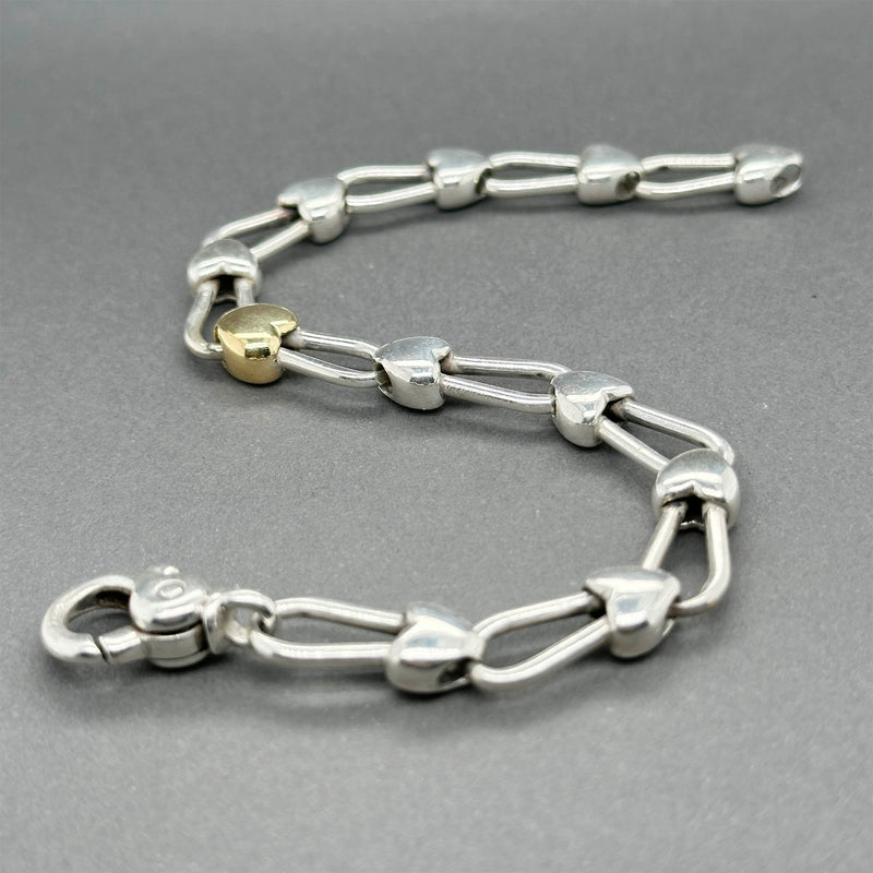 Estate Tiffany & Co. SS 18 Heart Link Bracelet