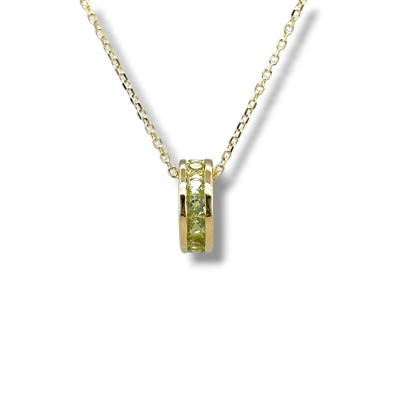 14K Y Gold 0.39ctw Peridot Rondell Pendant