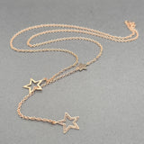 Estate 18K R Gold Star Lariat Necklace