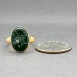 Estate 14K Y Gold 3.10ct Serpentine Intaglio Signet Ring