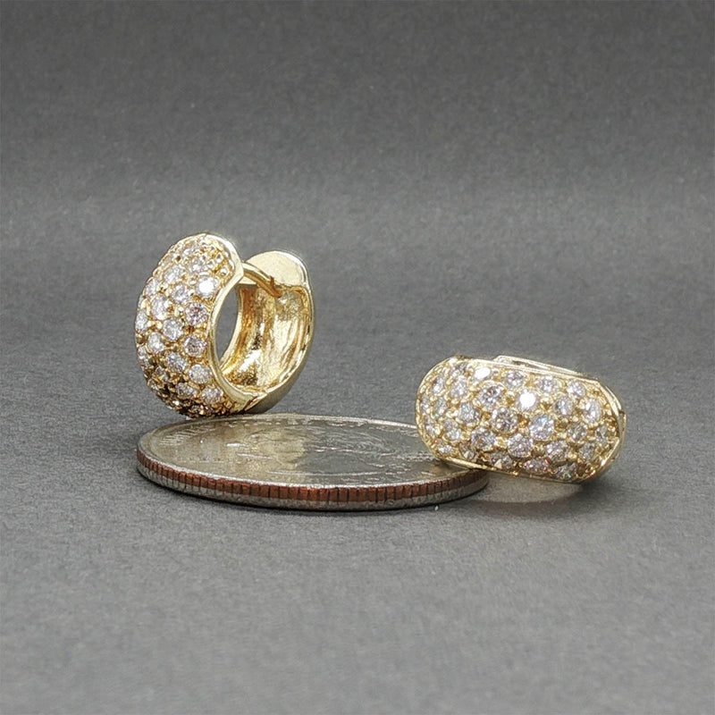 Estate 14K Y Gold 1.07ctw Diamond Huggie Earrings