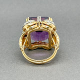 Estate 18K TT Gold 18.11ct Amethyst & 0.33ctw Diamond Ring