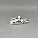 Estate 14K W Gold 0.05ctw J/I3 Diamond Baby Shoe Pendant