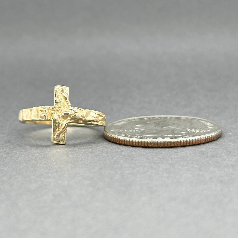 Estate 14K Y Gold Crucifix Ring