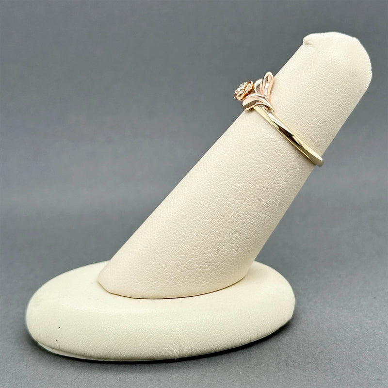 Estate 14K Y Gold 0.03ct J/I1 Diamond Rose Ring