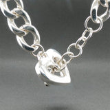 Estate SS CZ Heart 20” Curblink Chain