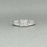 Estate 14K W Gold 0.84ctw G-H/SI1-I2 Diamond Eng. Ring