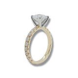 14K Y Gold 0.90ctw G/SI1 3/4 around Diamond Engagement Ring Mounting