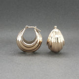 Estate 14K Y Gold 21.07mm Scalloped Hoop Earrings
