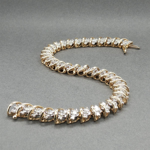 Estate 14K Y Gold 2.71ctw J-K/I1-2 Diamond S Link Bracelet