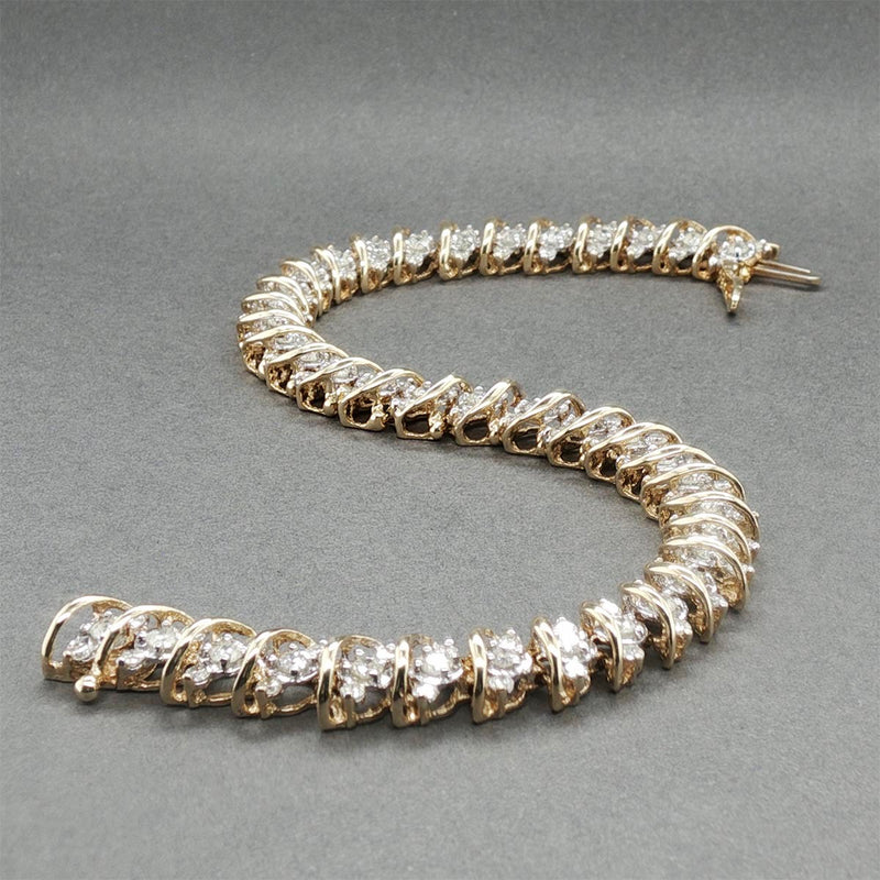 Estate 14K Y Gold 2.71ctw J-K/I1-2 Diamond S Link Bracelet