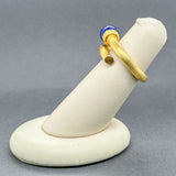 Estate 18K Y Gold Lapis Lazuli Bypass Ring