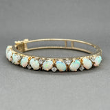 Estate 14K Y Gold 5.61ctw Opal & 0.52ctw Diamond Bangle Bracelet