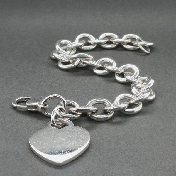 Estate Tiffany & Co. SS Heart Tag Bracelet